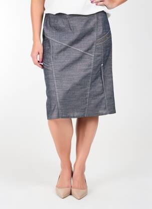 Jupe mi-longue coupe évasée gris GUY DUBOUIS femme