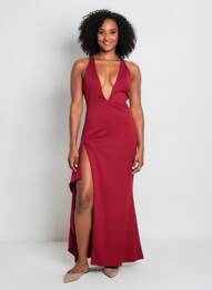 Robe longue sans manche sans manche rouge BABYBOO femme