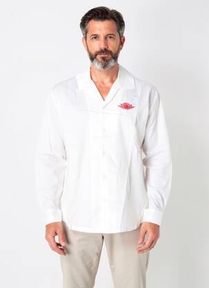 Chemise manches longues poignets boutonnés blanc JORDAN homme