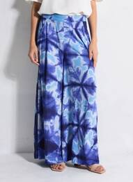 Pantalon large fermeture zip latéral taille normale bleu SISTERS OF AFRIKA femme