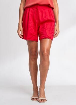 Short coupe fluide taille normale rouge BOBO femme