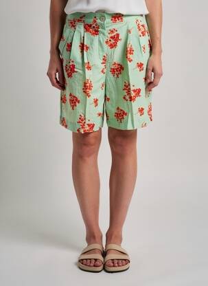 Bermuda taille élastique vert ICHI femme