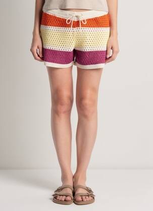 Short coupe droite orange VERO MODA femme