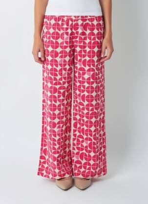 Pantalon large tissage popeline rose ICHI femme
