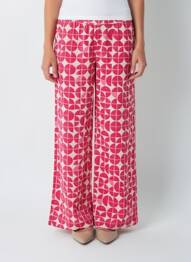 Pantalon large tissage popeline rose ICHI femme
