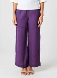 Pantalon large tissage crêpe taille normale violet RUE MAZARINE femme