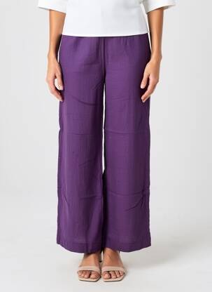 Pantalon large tissage crêpe taille normale violet RUE MAZARINE femme
