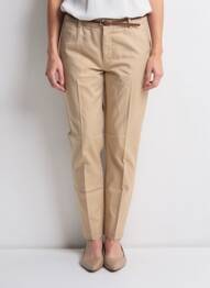 Pantalon chino tissage popeline taille normale beige B.YOUNG femme