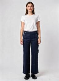 Pantalon droit stretch taille haute bleu STREET ONE femme