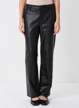 Pantalon droit fermeture zippée sous rabat avec crochet noir VERO MODA femme