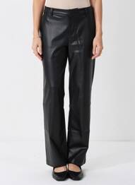Pantalon droit fermeture zippée sous rabat avec crochet noir VERO MODA femme