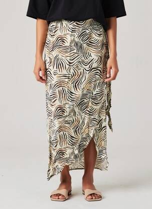 Jupe longue imprimé fantaisie beige AWARE BY VERO MODA femme