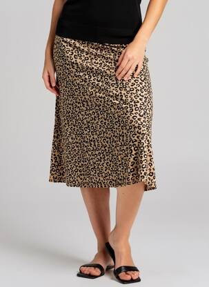 Jupe mi-longue taille normale beige VERO MODA femme