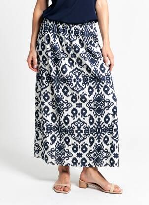 Jupe longue imprimé fantaisie bleu VERO MODA femme