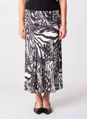Jupe longue imprimé fantaisie noir VERO MODA femme