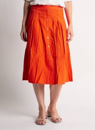 Jupe mi-longue coupe évasée orange VERO MODA femme