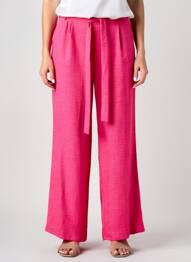 Pantalon large coupe fluide taille normale rose GEVANA femme