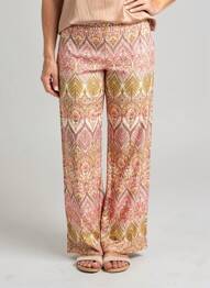 Pantalon droit taille élastique taille normale rose GEVANA femme