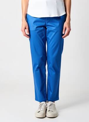 Pantalon chino tissage popeline taille normale bleu GEVANA femme