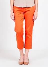 Pantalon 7/8 tissage popeline taille normale orange GEVANA femme