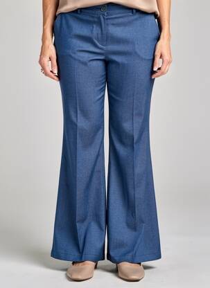 Pantalon flare taille normale taille normale bleu GEVANA femme