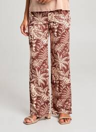 Pantalon droit taille élastique taille normale marron GEVANA femme