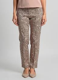 Pantalon slim taille haute taille haute vert GEVANA femme