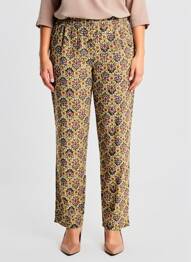 Pantalon droit taille élastique taille normale jaune GEVANA femme