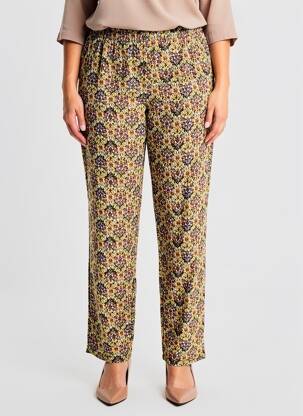 Pantalon droit taille élastique taille normale jaune GEVANA femme