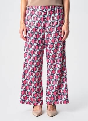 Pantalon large tissage crêpe taille normale rose GEVANA femme