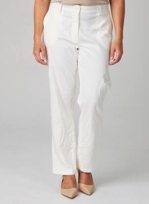 Pantalon chino tissage popeline taille normale blanc GEVANA femme