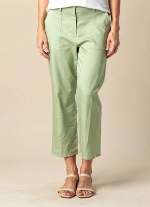 Pantalon 7/8 taille à pinces taille normale vert GEVANA femme