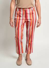 Pantalon 7/8 stretch taille normale orange GEVANA femme