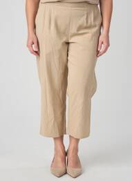 Pantacourt coupe droite taille normale beige GEVANA femme
