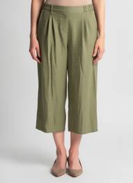 Pantacourt coupe droite taille normale vert GEVANA femme