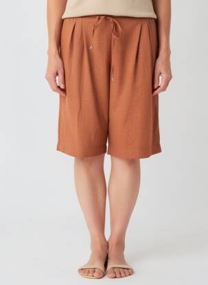 Bermuda taille élastique taille normale marron GEVANA femme