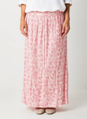 Jupe longue coupe fluide rose GEVANA femme