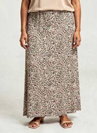 Jupe longue tissage crêpe vert GEVANA femme