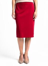 Jupe mi-longue stretch rouge GEVANA femme