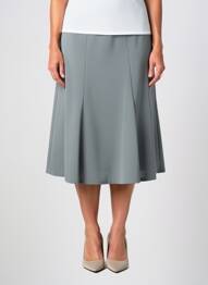 Jupe mi-longue stretch vert GEVANA femme