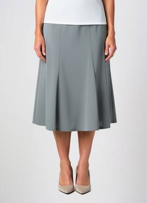 Jupe mi-longue stretch vert GEVANA femme
