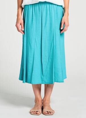 Jupe mi-longue taille normale bleu GEVANA femme