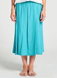 Jupe mi-longue taille normale bleu GEVANA femme
