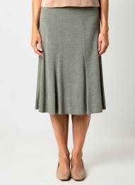 Jupe mi-longue stretch vert GEVANA femme