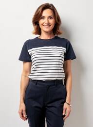 T-shirt stretch manches courtes bleu GEVANA femme