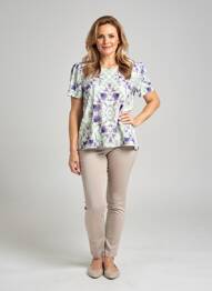 T-shirt imprimé fantaisie manches courtes vert GEVANA femme