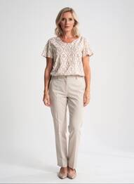 Top manches courtes manches courtes beige GEVANA femme