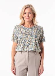 T-shirt imprimé fantaisie manches courtes blanc GEVANA femme