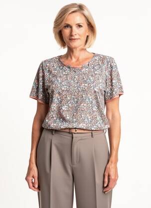 T-shirt stretch manches courtes bleu GEVANA femme