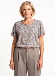 T-shirt stretch manches courtes bleu GEVANA femme
